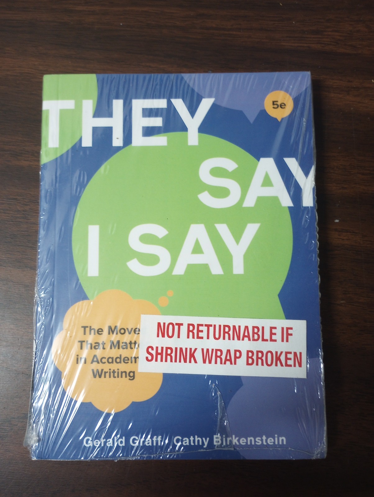 They Say I Say by Cathy Birkenstein and Gerald Graff 5e Fifth Edition SC SEALED