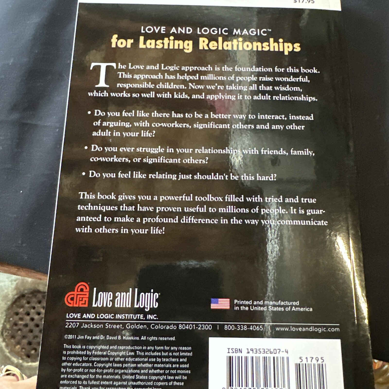 Love and Logic Magic for Lasting Relationships by David Hawkins and Jim Fay