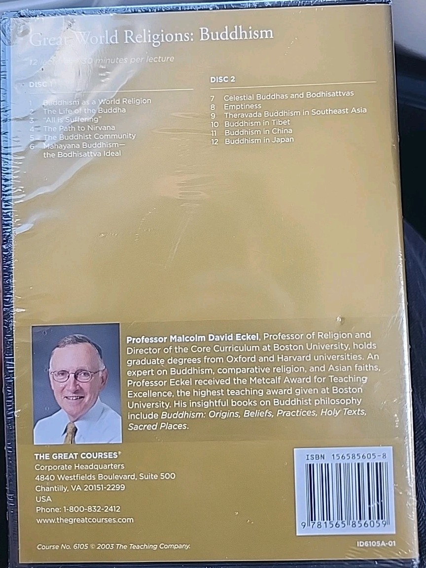 THE GREAT COURSES 2 DVD + Guidebook Great World Religions Buddhism 12 Lectures