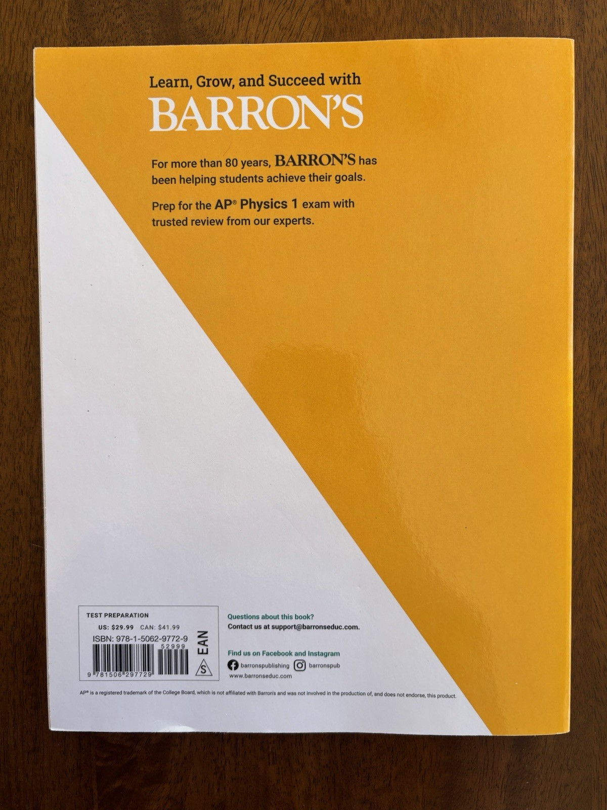 Barron’s AP Prep Ser.: AP Physics 1 Premium, 2026: Prep Book with 4 Practice