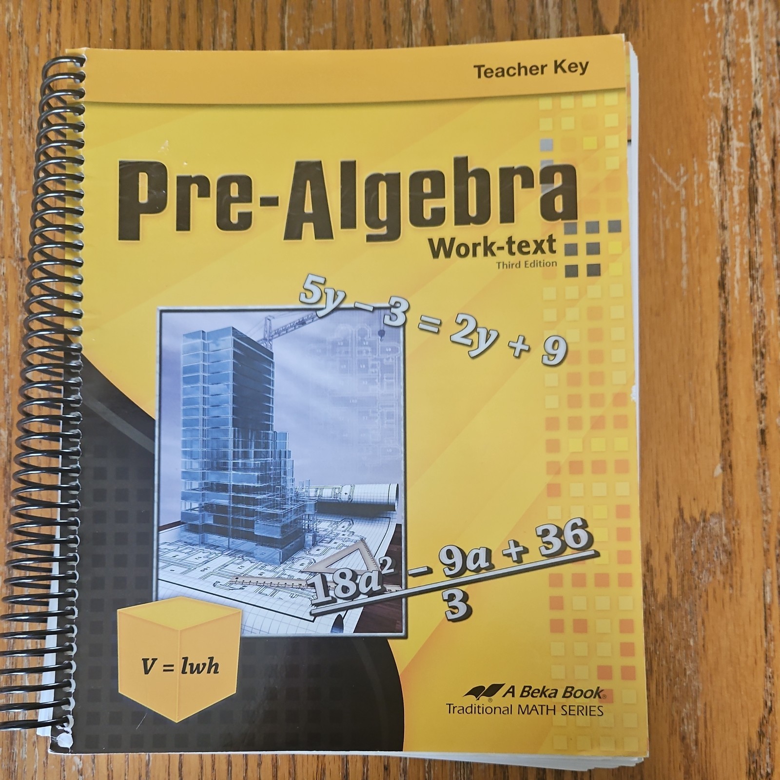 ABeka Book Pre-Algebra Teacher Key Work-Text Third Edition Homeschool Math Book