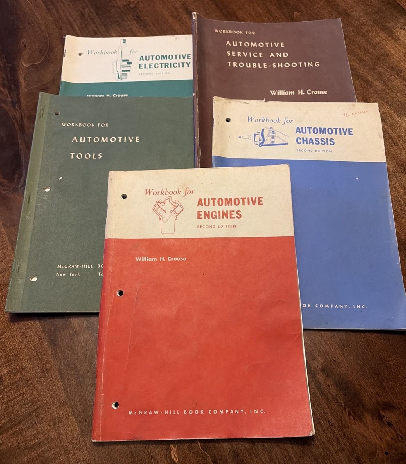Vintage McGRAW-HILL by William H. Crouse -Automotive Technical School Lot of 5