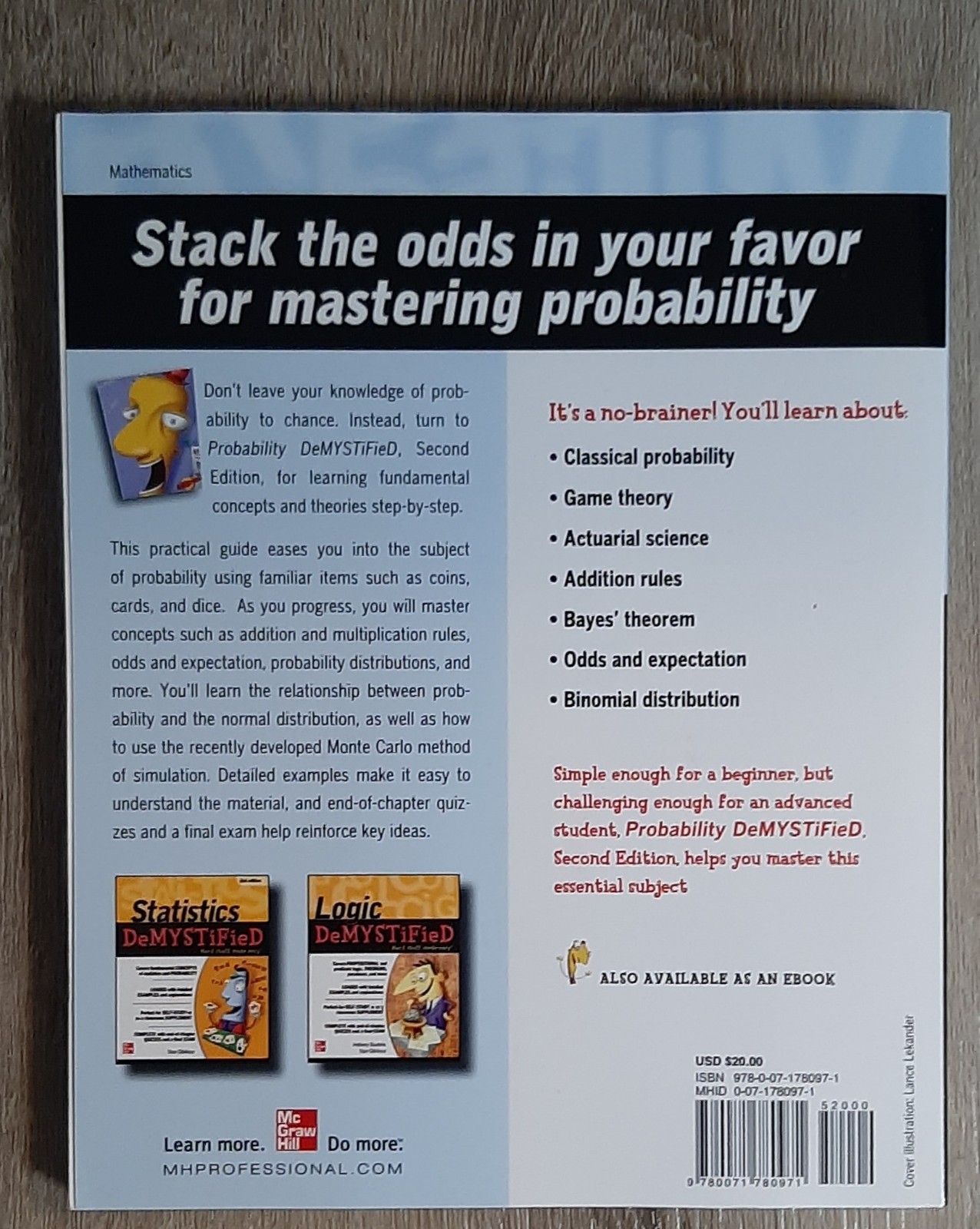 Probability DeMystified by Allan G. Bluman, hard stuff made easy