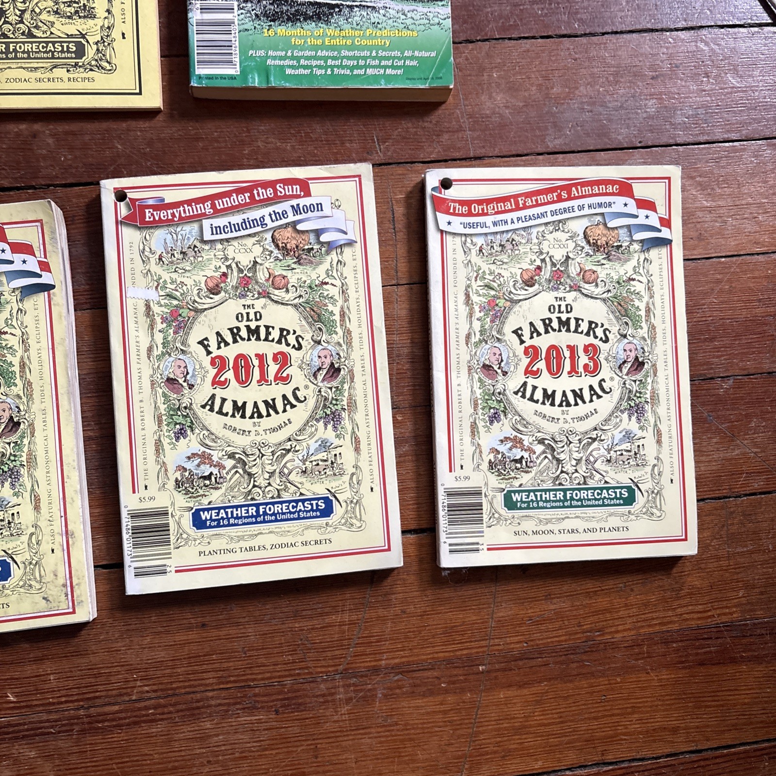 Lot of 7 Farmer’s Almanac~1993-1998-2006-2007-2012-2013- paperbacks