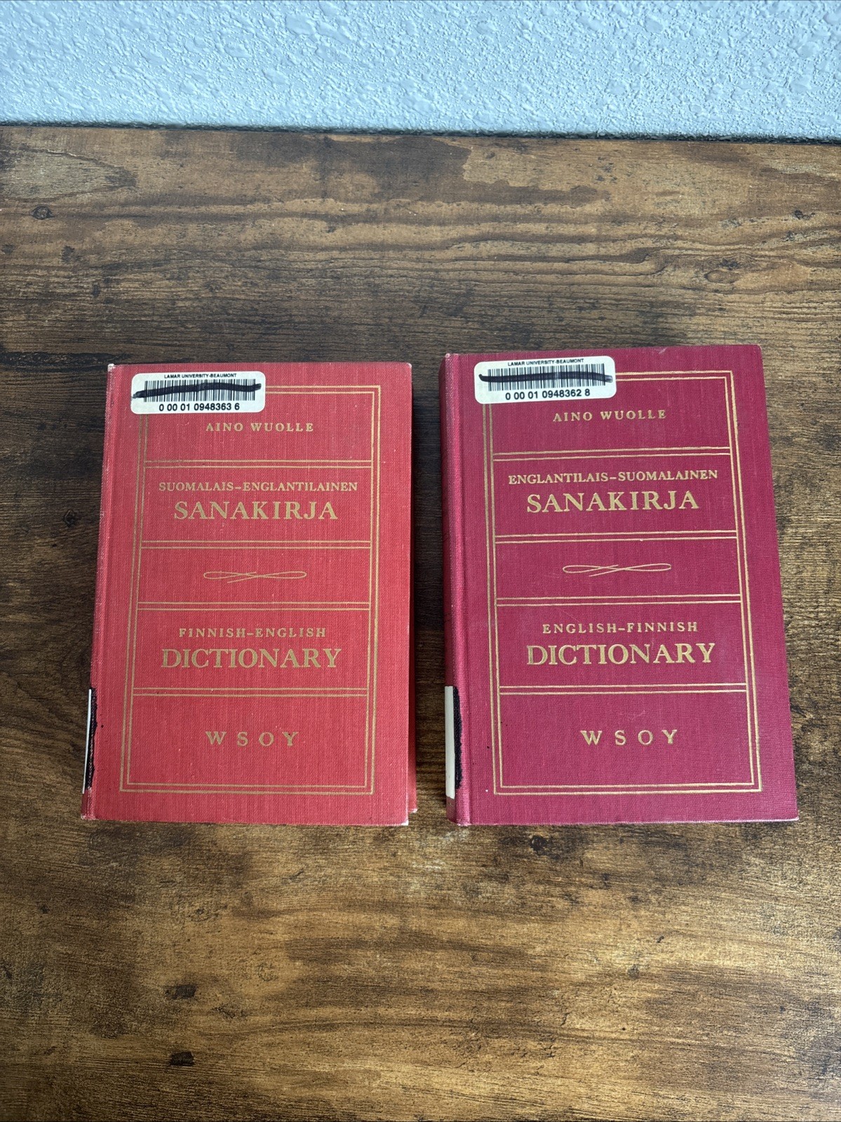 Finnish-English & English-Finnish Dictionary SET 2 Vol HC Ex-Library 1956