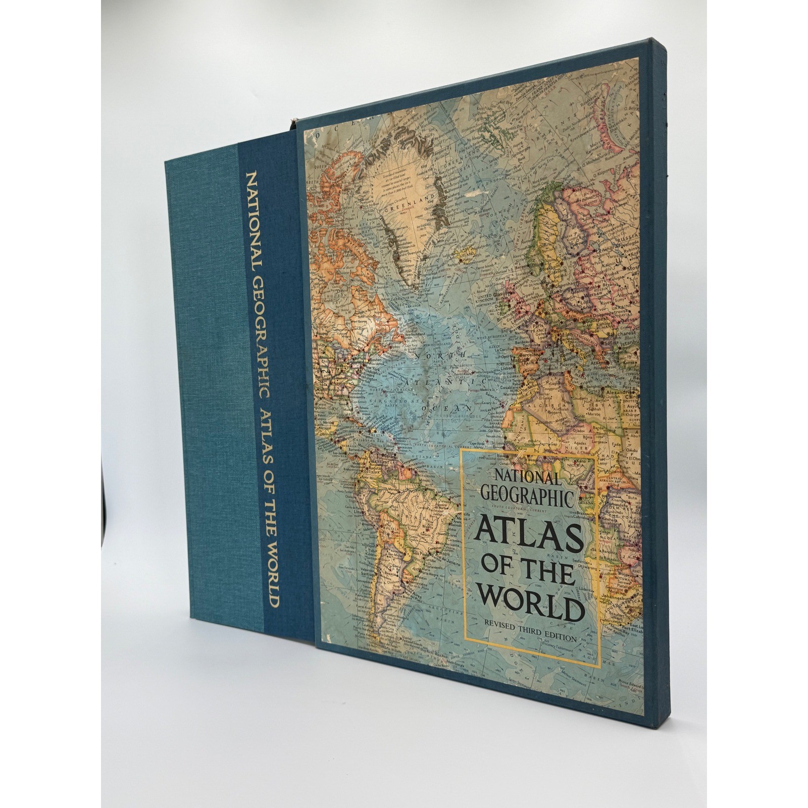 1970 National Geographic Atlas of the World Revised 3rd Ed 19×13 w/ Slipcase