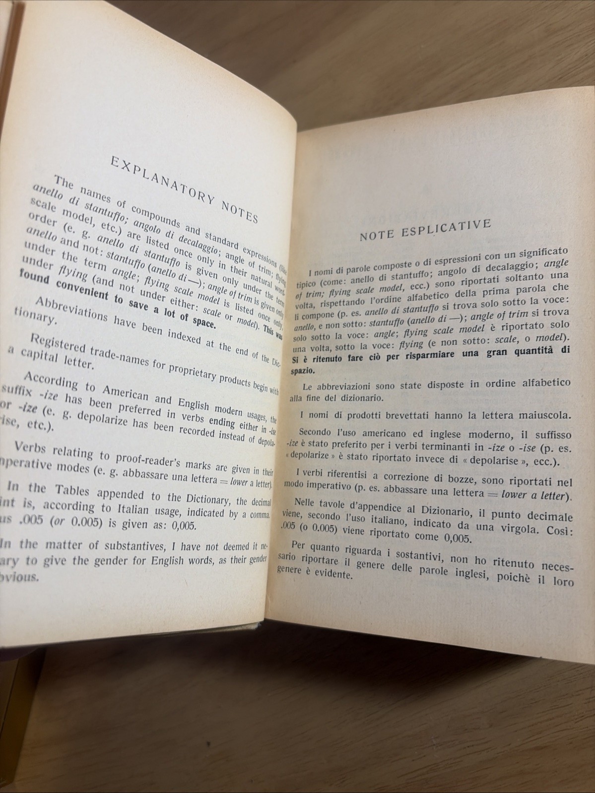 1958 Dizionario Tecnico Italiano Inglese English Italian Technical Dictionary VG
