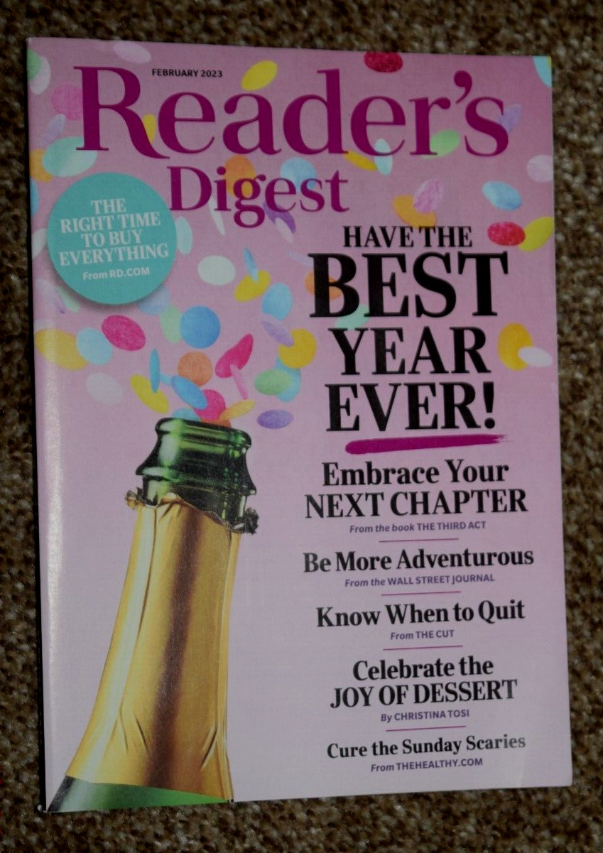 READERS DIGEST MAGAZINE “HAVE THE BEST YEAR EVER” Feb 2023, 112 Pages, Brand New