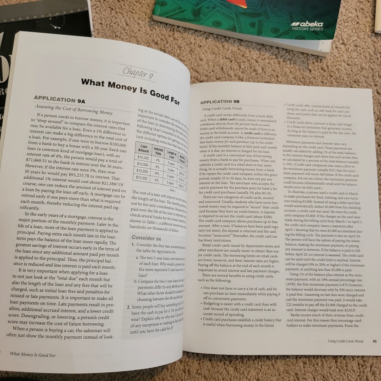 Abeka Economics Elective Work & Prosperity 12th Grade 4 Books