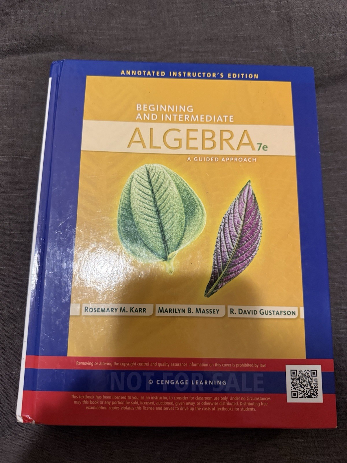 Beginning Intermediate Algebra: 7th edition INSTRUCTOR’S EDITION