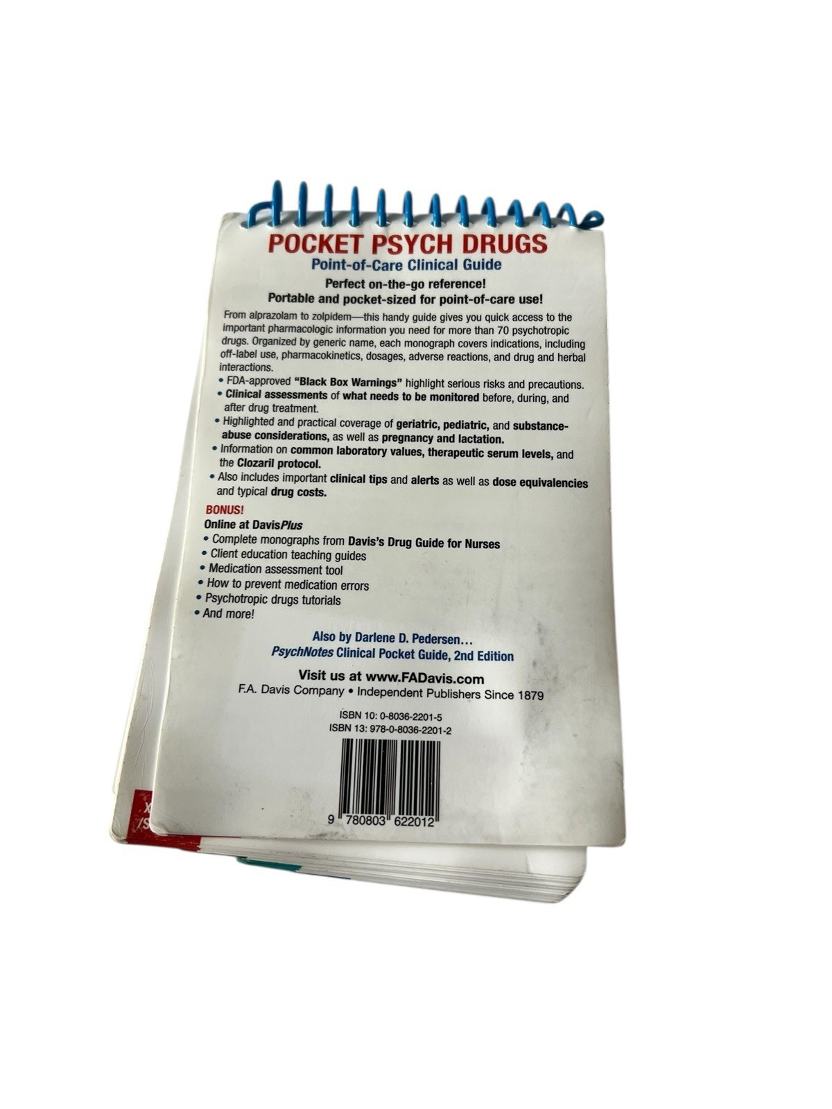 Pocket Psych Drugs : Point-Of-Care Clinical Guide by Darlene D. Pedersen (2009,