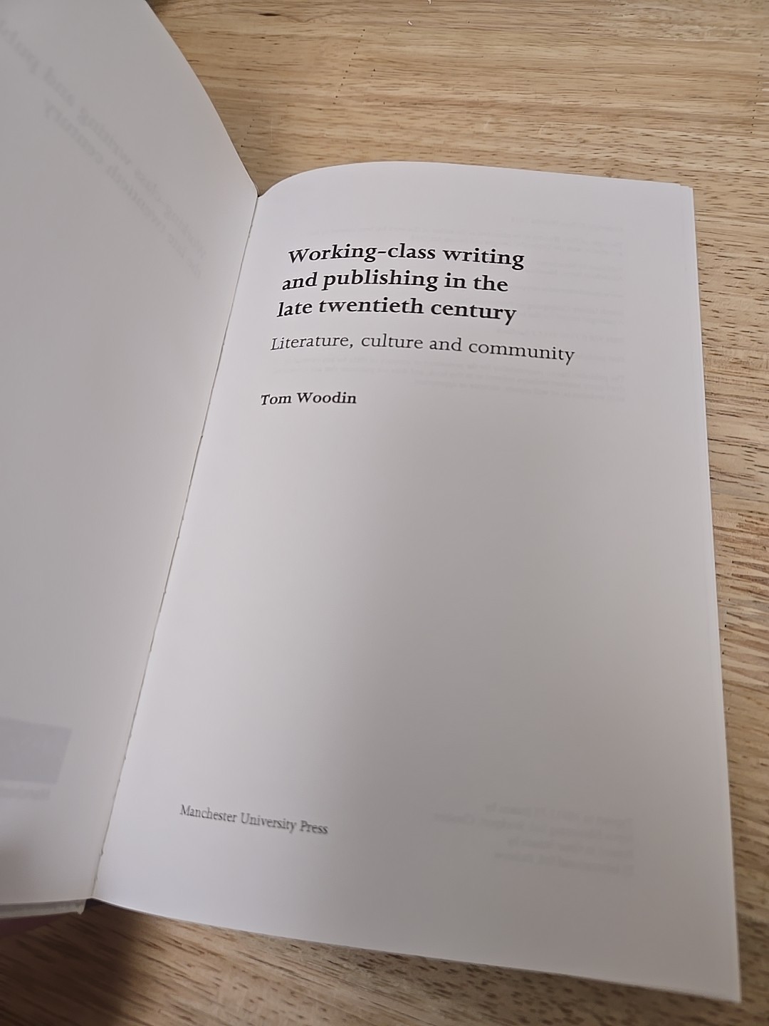 Manchester University Press Ser.: Working-Class Writing and Publishing in the…