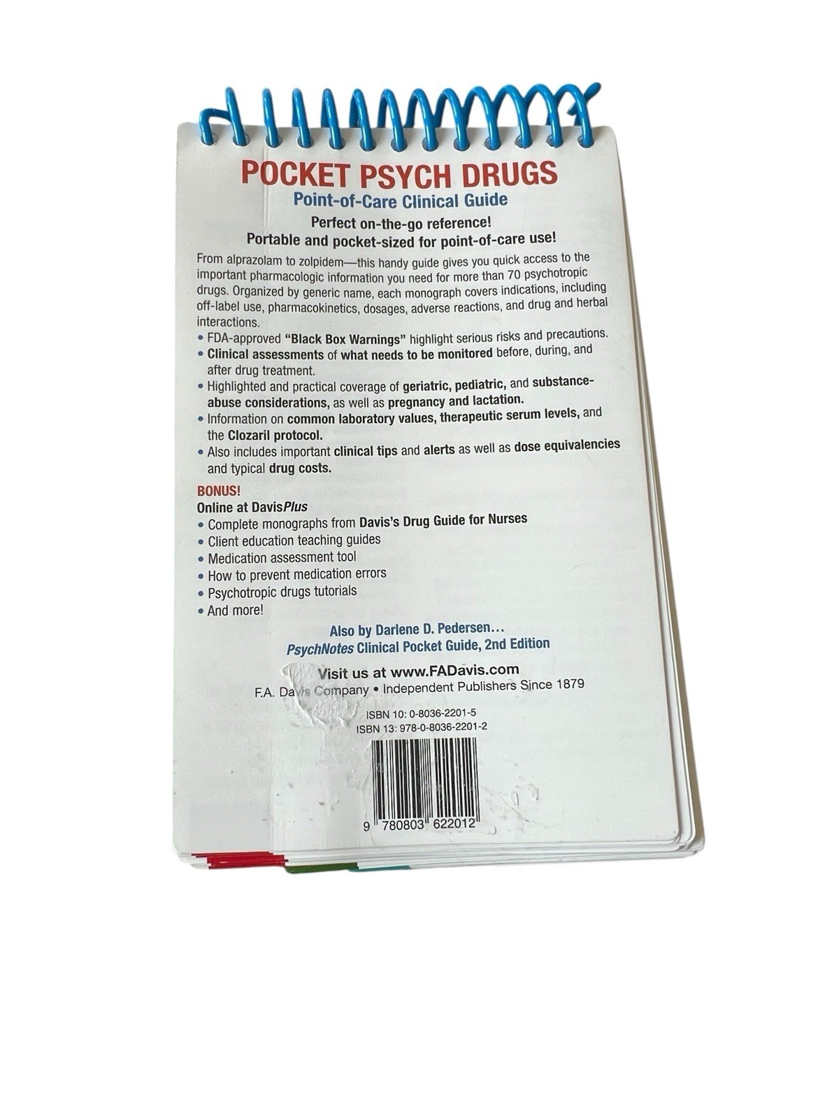 Pocket Psych Drugs : Point-Of-Care Clinical Guide by Darlene D. Pedersen (2009,