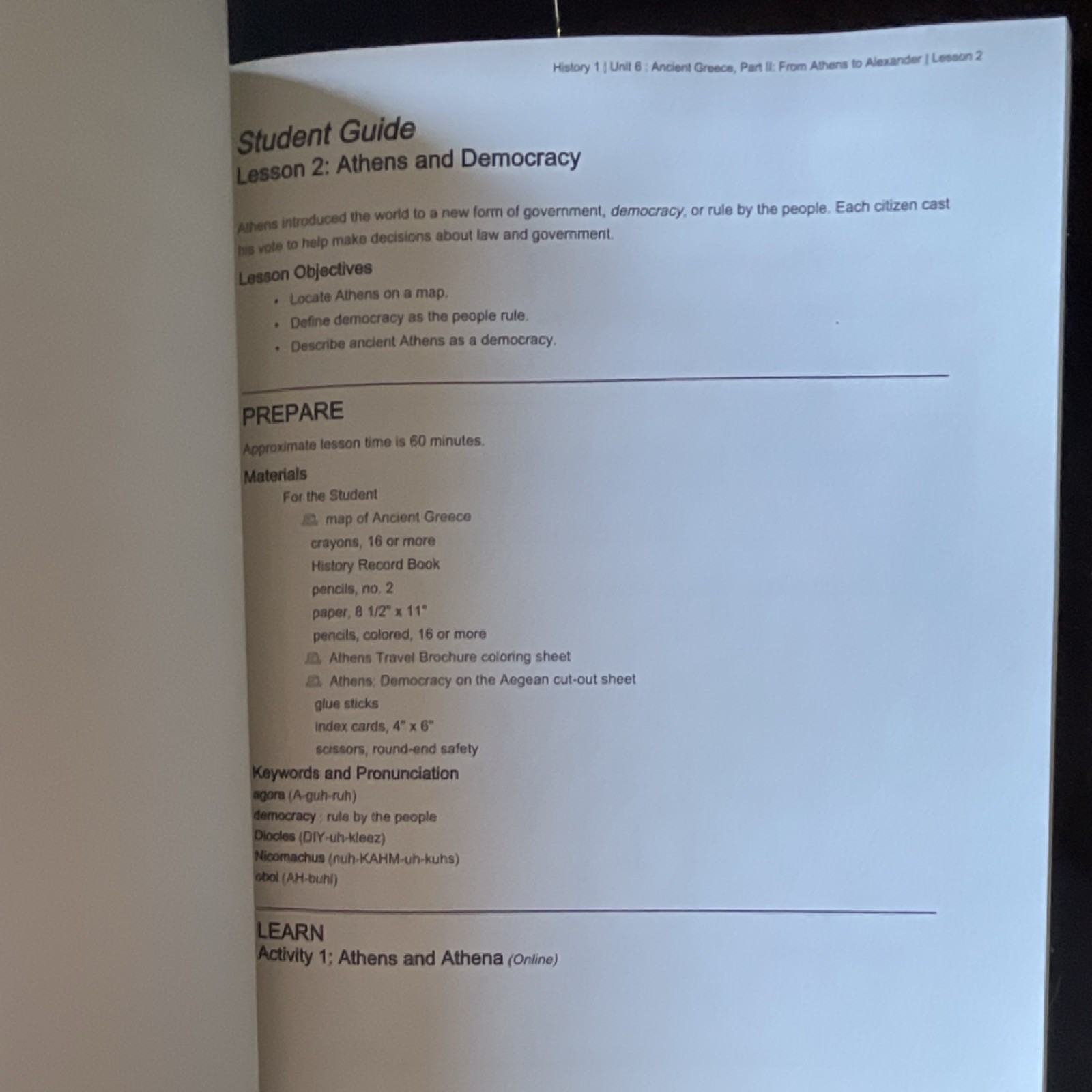 K12 History 1 Student Guide
