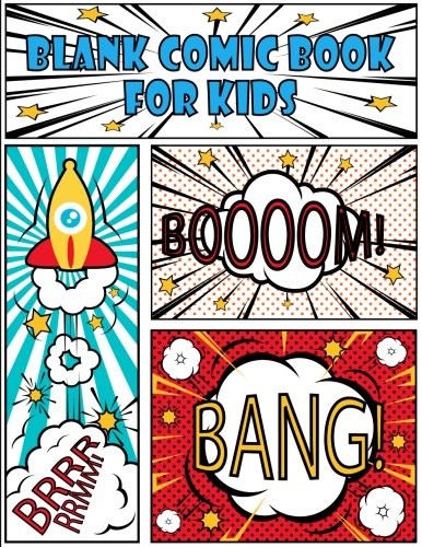 BLANK COMIC BOOK FOR KIDS: CHILDREN DRAWING PANELBOOK By Jasmine Books BRAND NEW