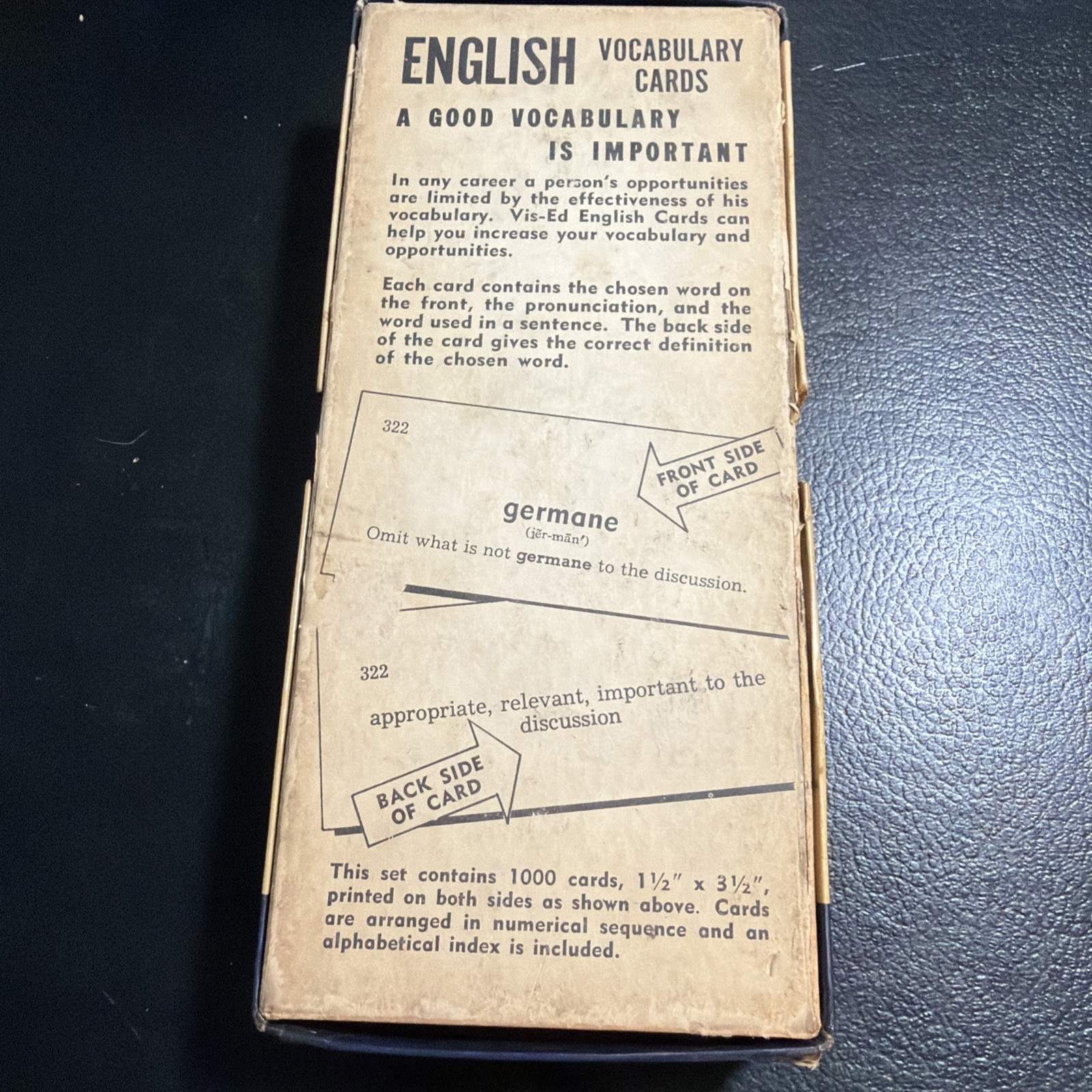 Vintage Vis-Ed English Vocabulary Cards 1950’s hundreds of cards