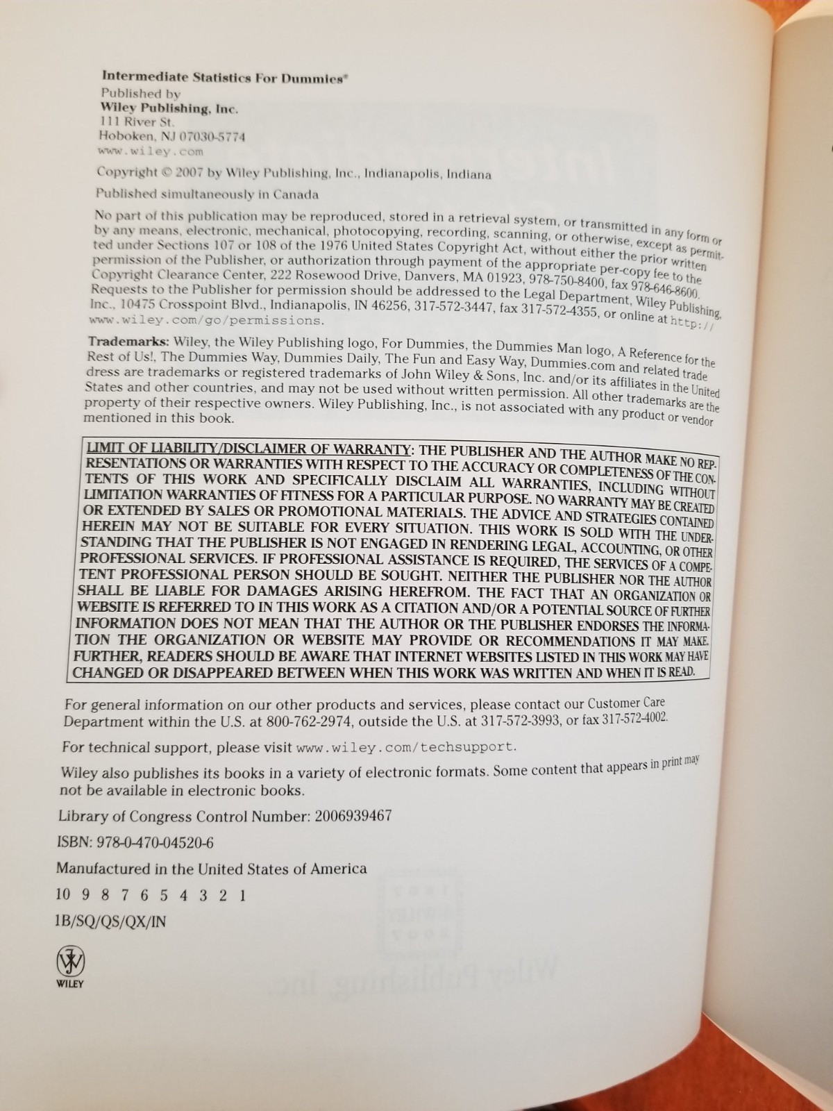 Intermediate Statistics For Dummies – Paperback – VERY GOOD