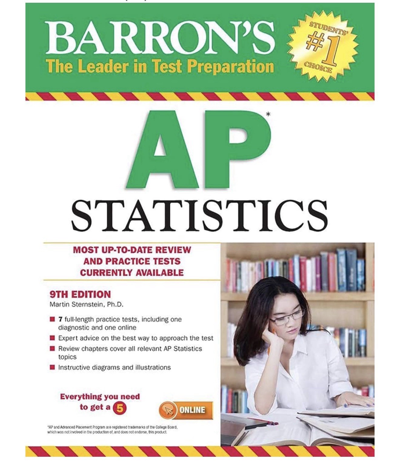 Barron’s AP Statistics Study Guide 9th Edition Martin Sternstein Paperback