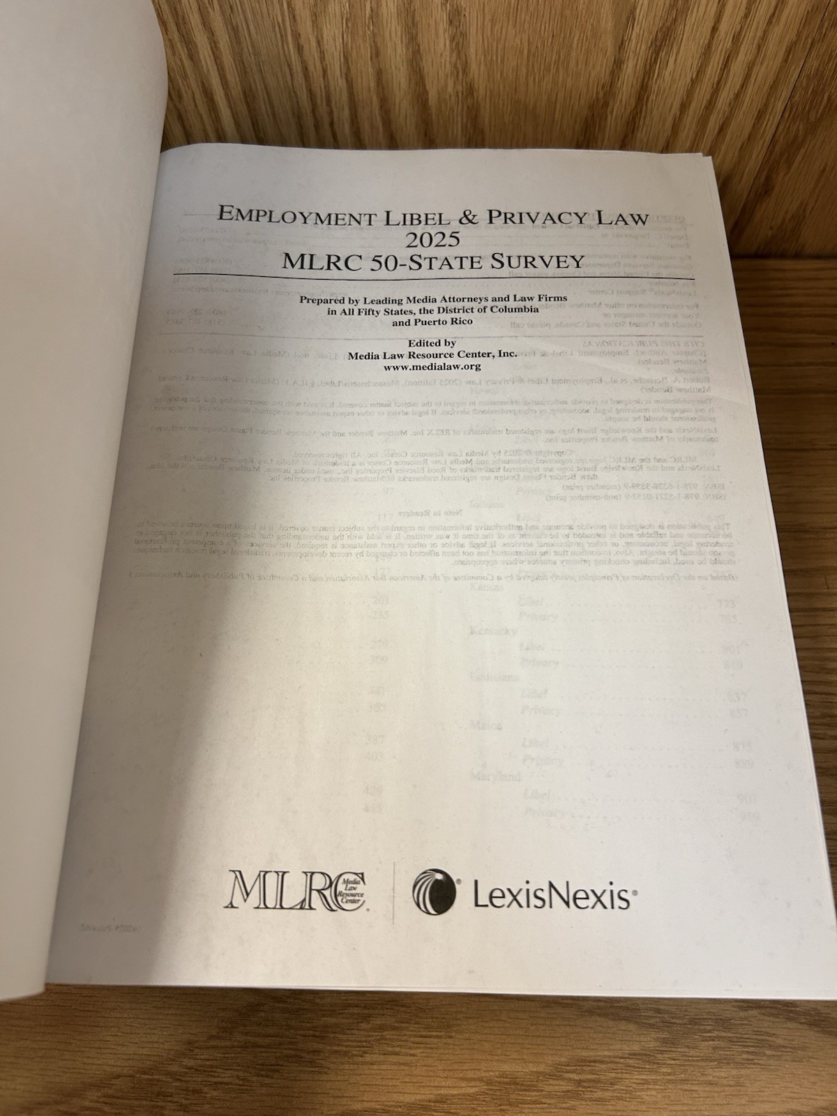 Employment Libel & Privacy Law – 50 State Survey – 2025 Edition LexisNexis