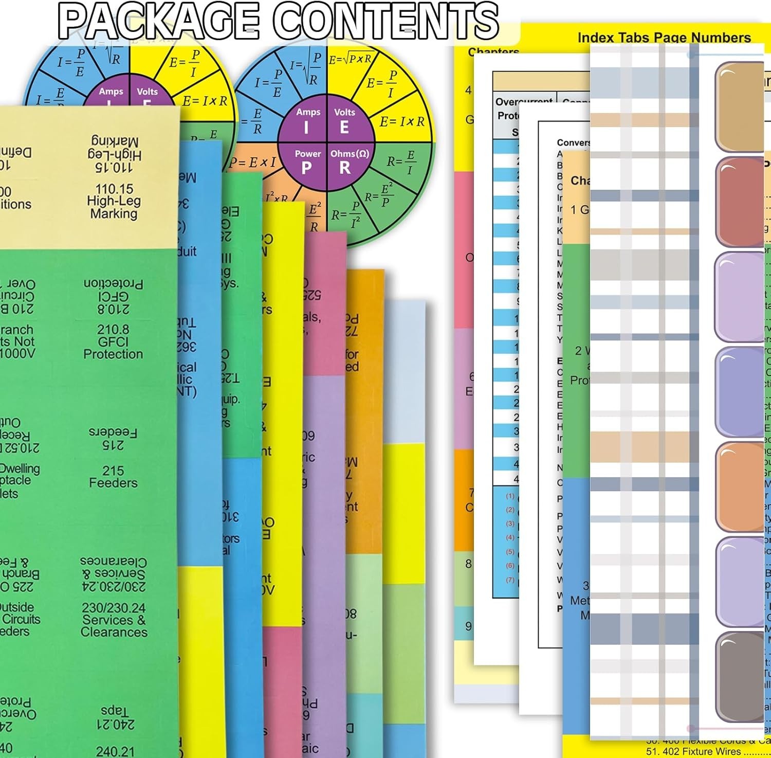 Upgraded Index Tabs for 2026 National Electrical Code (NEC), 150 Color-Coded & L
