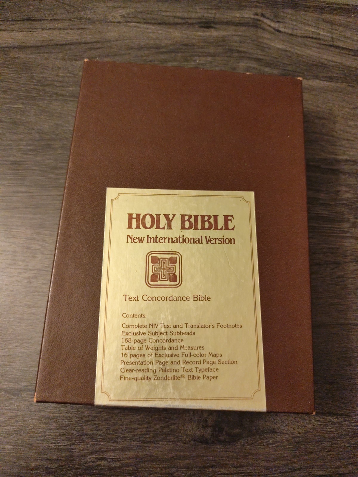 Zondervan 1982 NIV Bible Bonded Leather Concordance Excellent