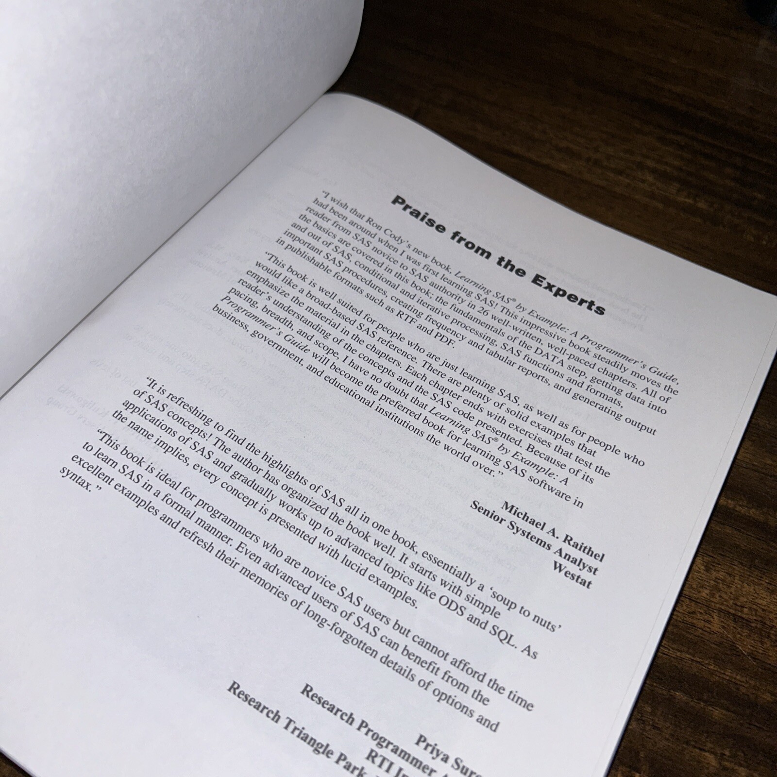 Learning SAS by Example : A Programmer’s Guide by Ron Cody
