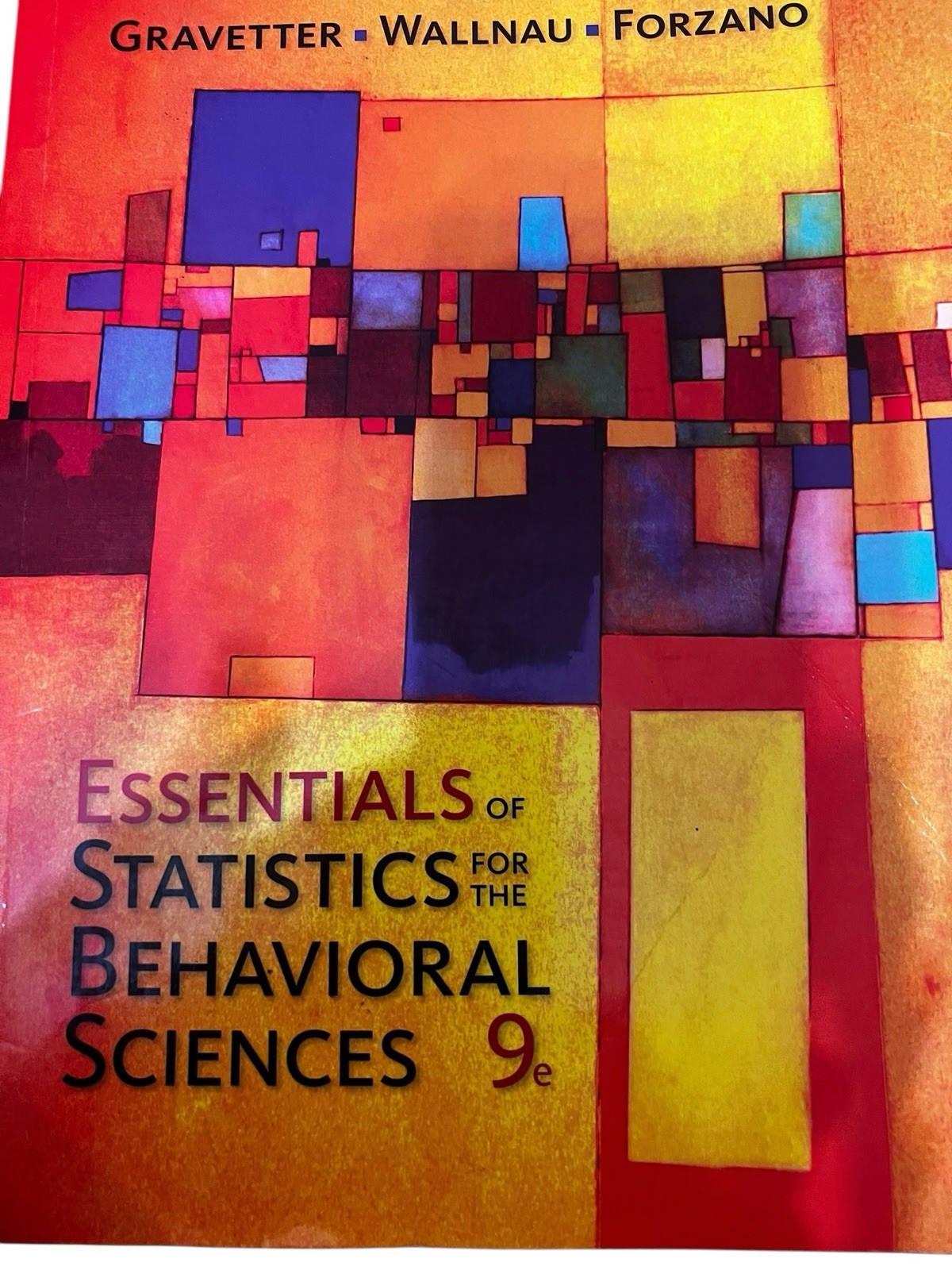 Essentials of Statistics for the Behavioral Sciences 9th ed. NEW paperback
