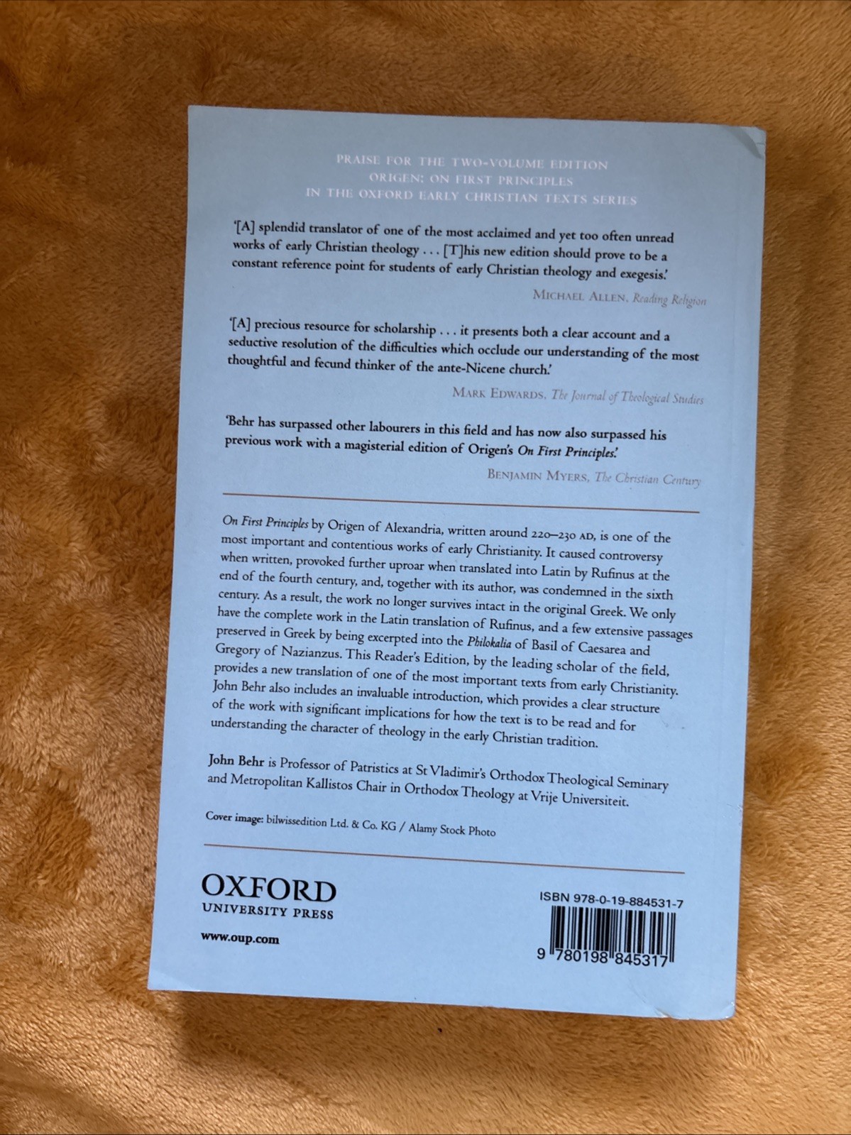 Oxford Early Christian Texts: Origen : On First Principles, Reader’s Edition by