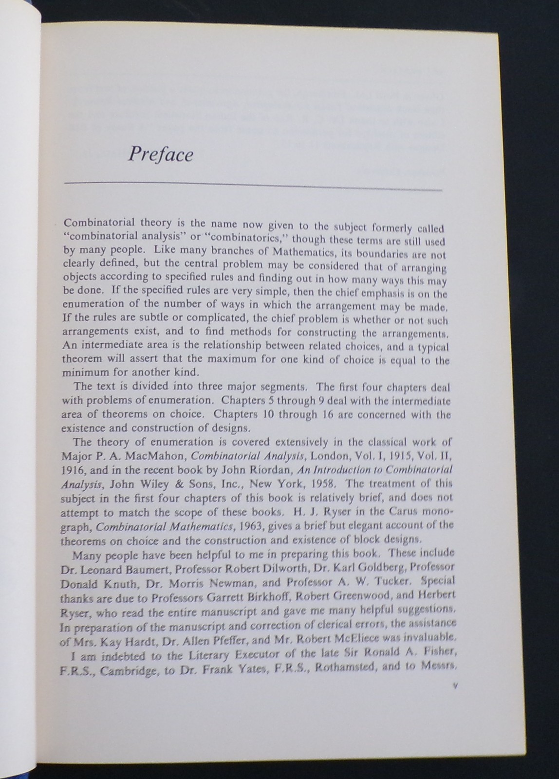Combinatorial Theory by Hall Hardcover Very Good copy with no writing in text