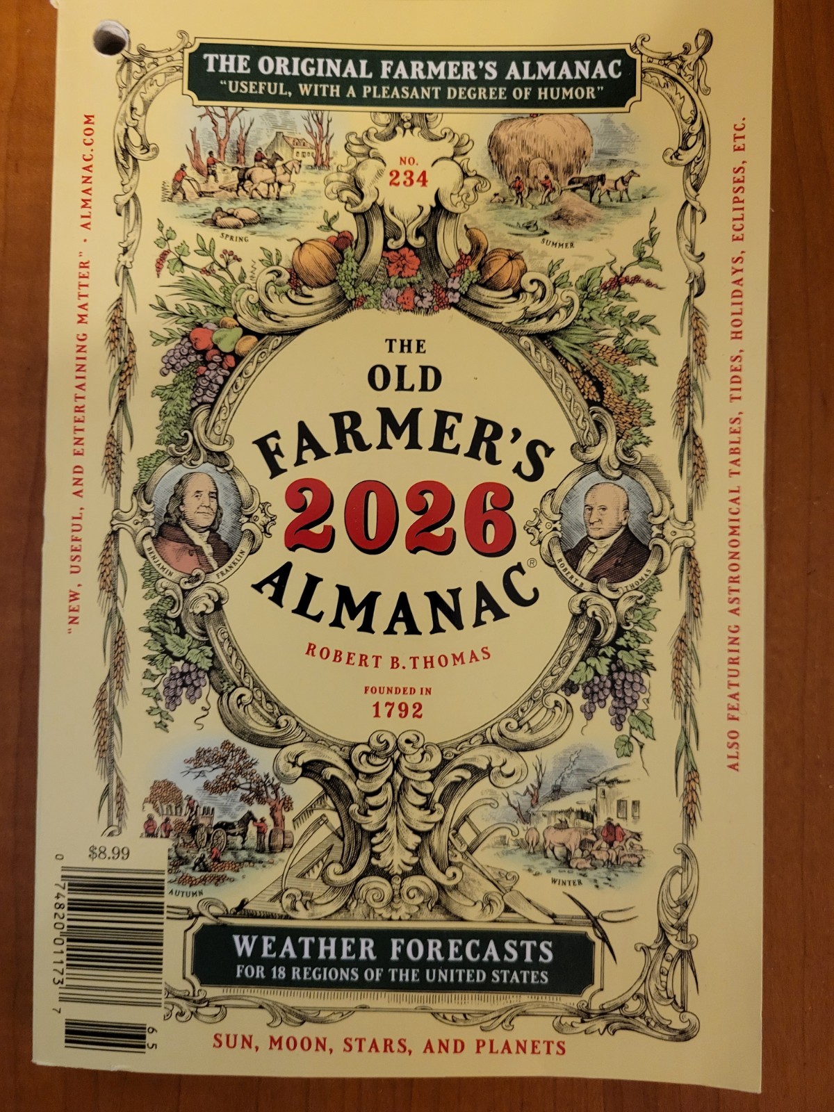 Old Farmer’s Almanac 2026 – Paperback – Sun-Moon-Stars-Planets-Weather Forecast