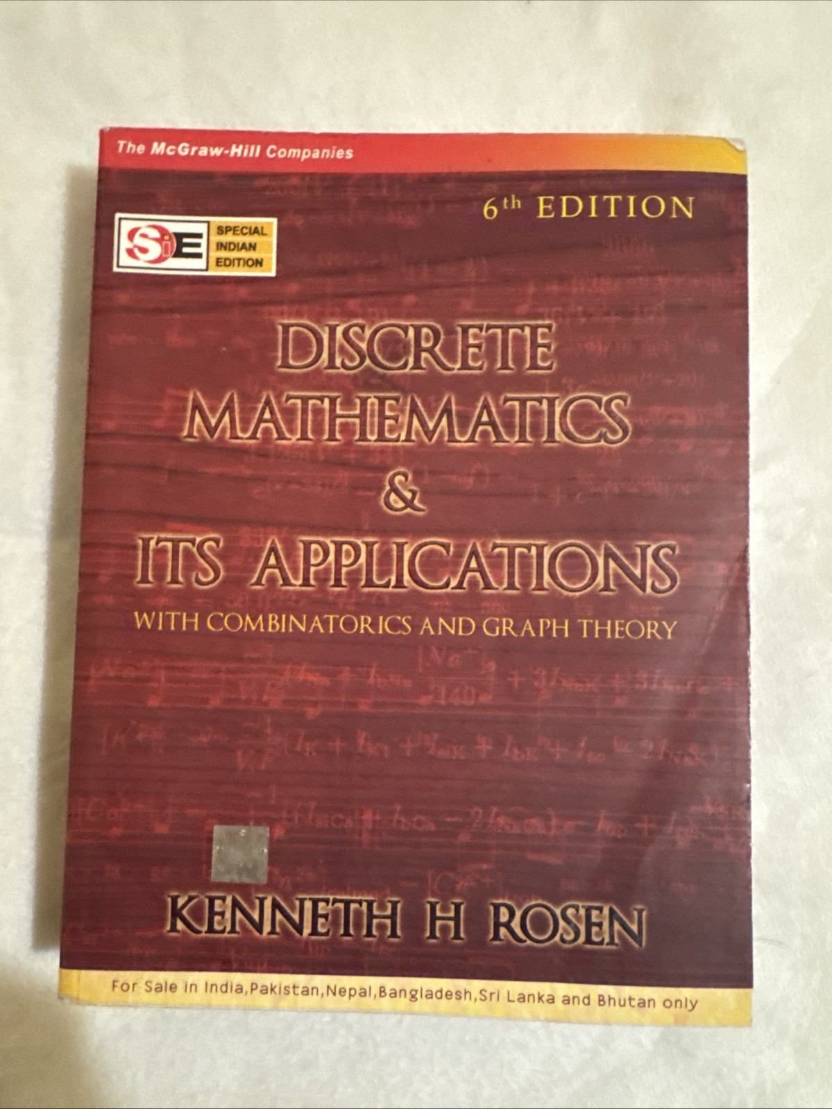 Discrete Mathematics and Its Applications by Kenneth Rosen (Trade Pb) Clean Copy