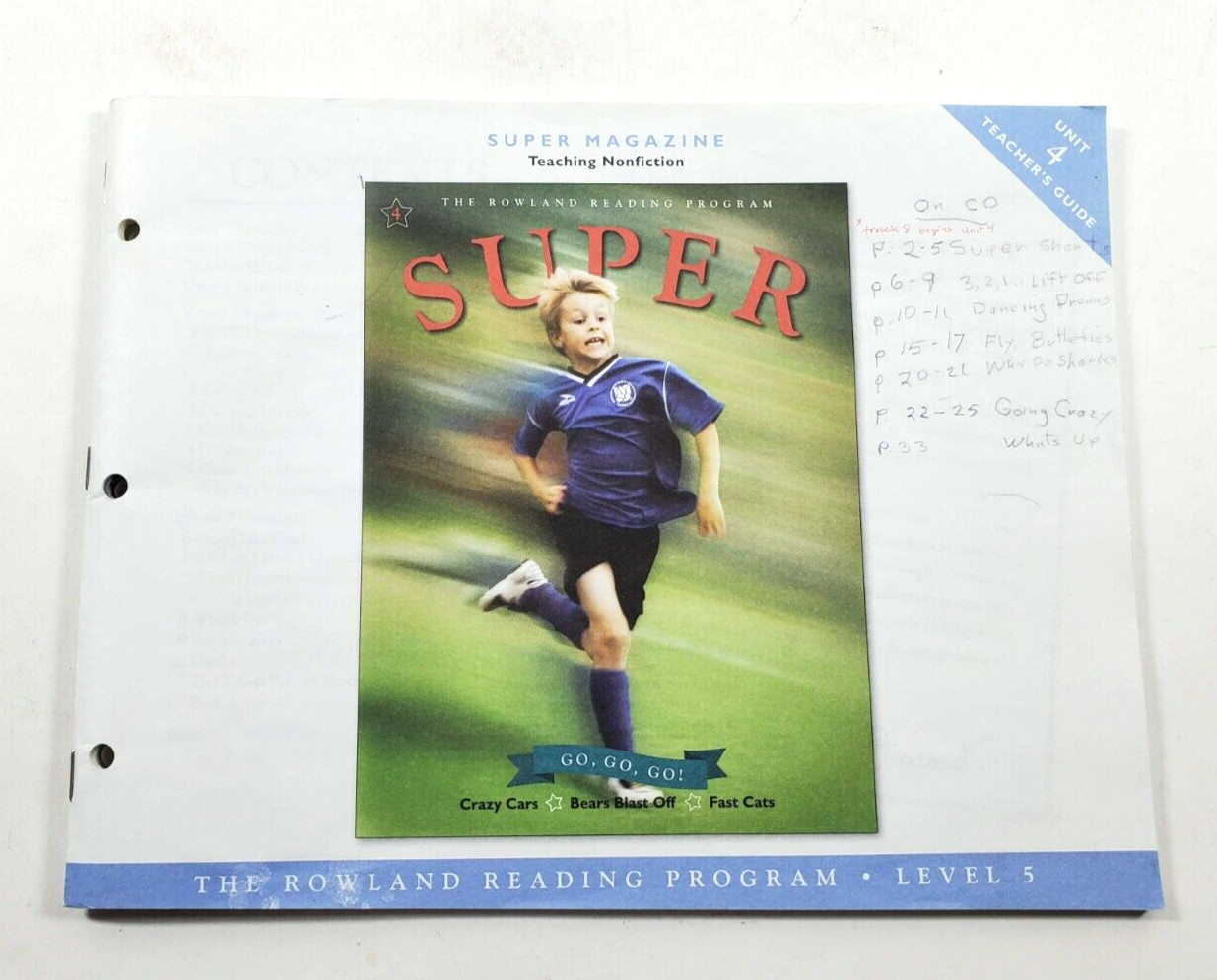 Super Magazine Teaching Nonfiction Go Go Go Teachers Guide Level 5 Unit 4