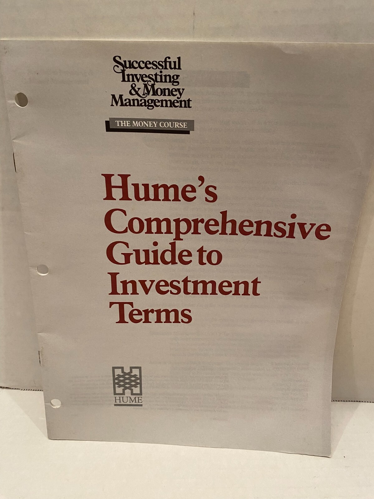 Hume Successful Investing & Money Management Mixed Lot plus Hume Tax Bulletin
