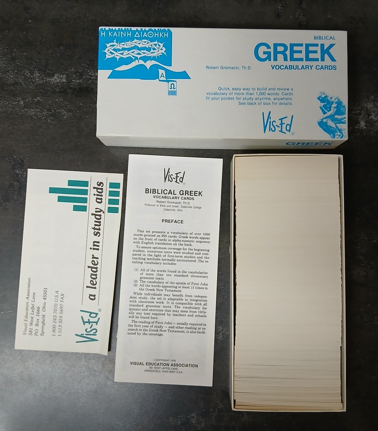 Vintage Biblical GREEK Vis-Ed Vocabulary Flash Cards 1979 Robert Gromacki