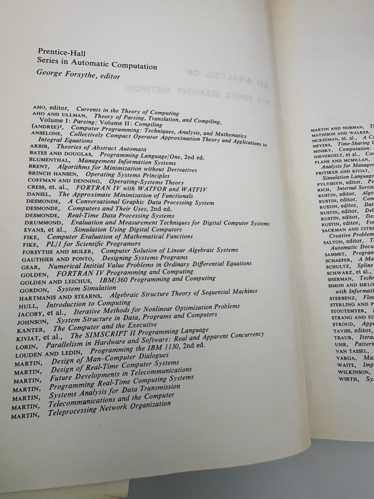 AN ANALYSIS OF THE FINITE ELEMENT METHOD (1973) By Gilbert Strang HC DJ