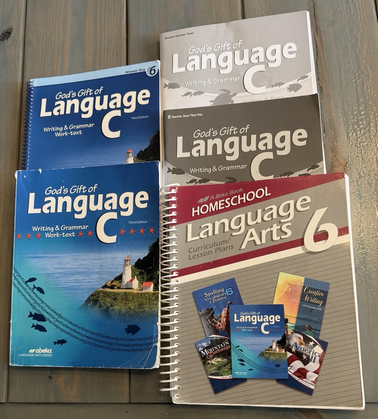 Abeka 6th Grade Language C (3rd Edition) 5 Book Kit