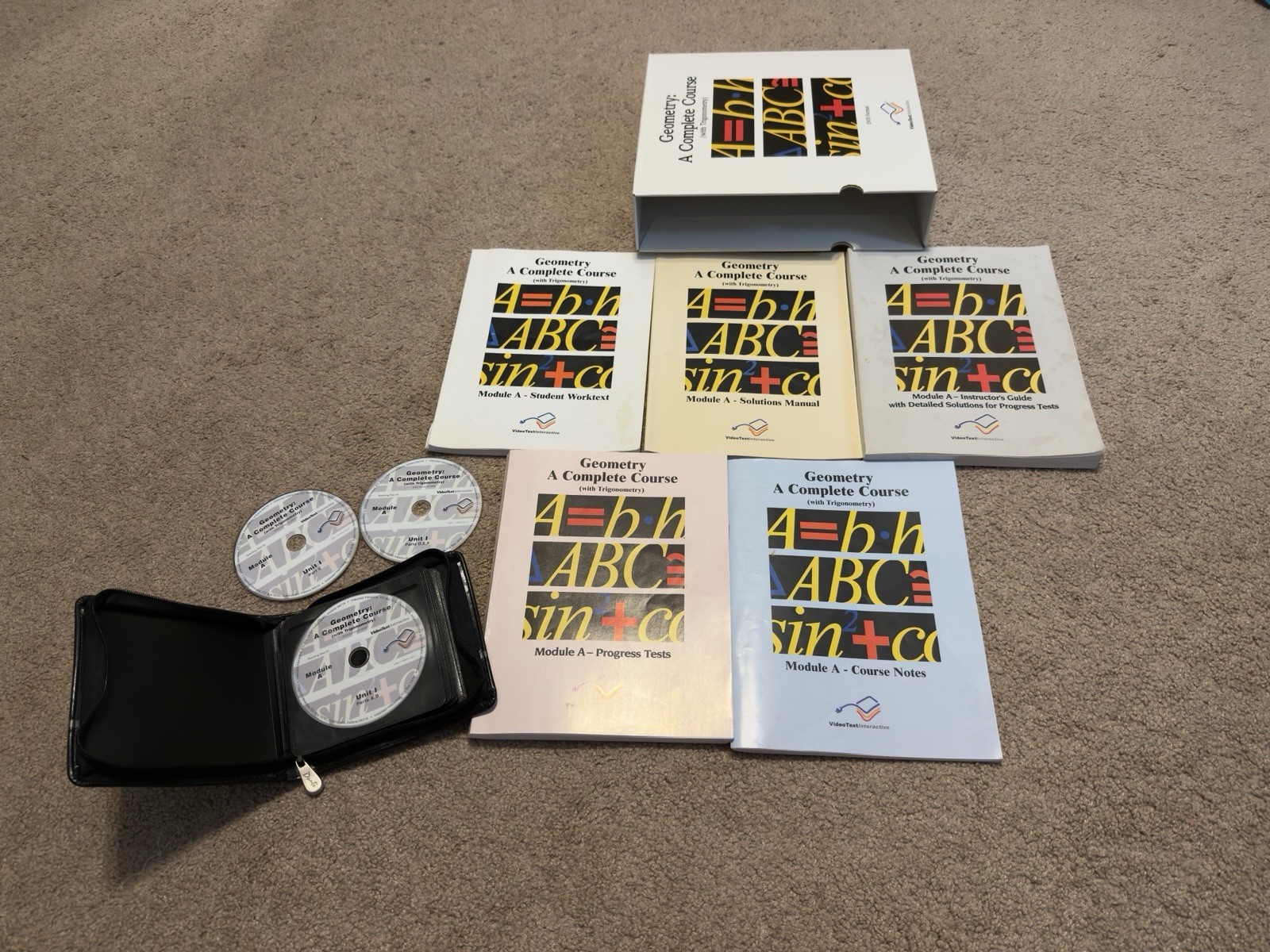 VideoText Interactive Geometry Module A with DVDs, homeschooling, complete set