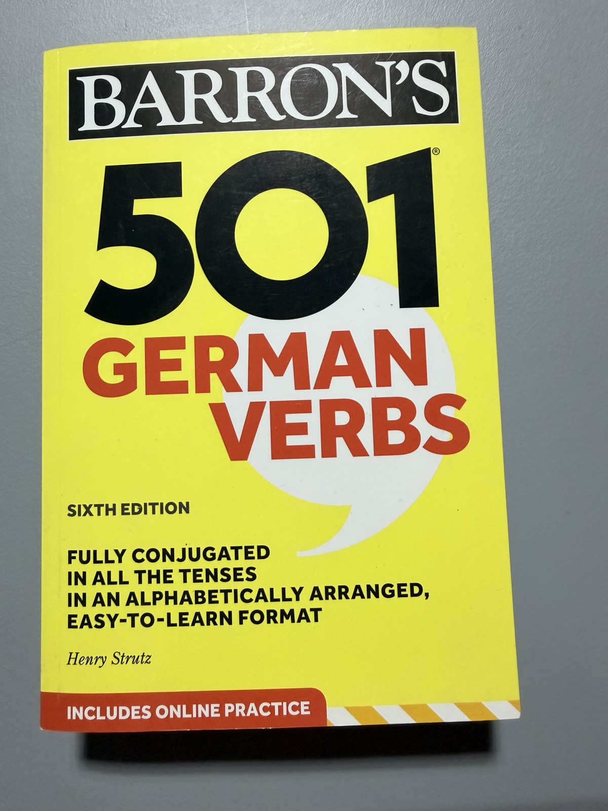 Barron’s 501 German Verbs Henry Strutz Sixth Edition Trade Paperback Used