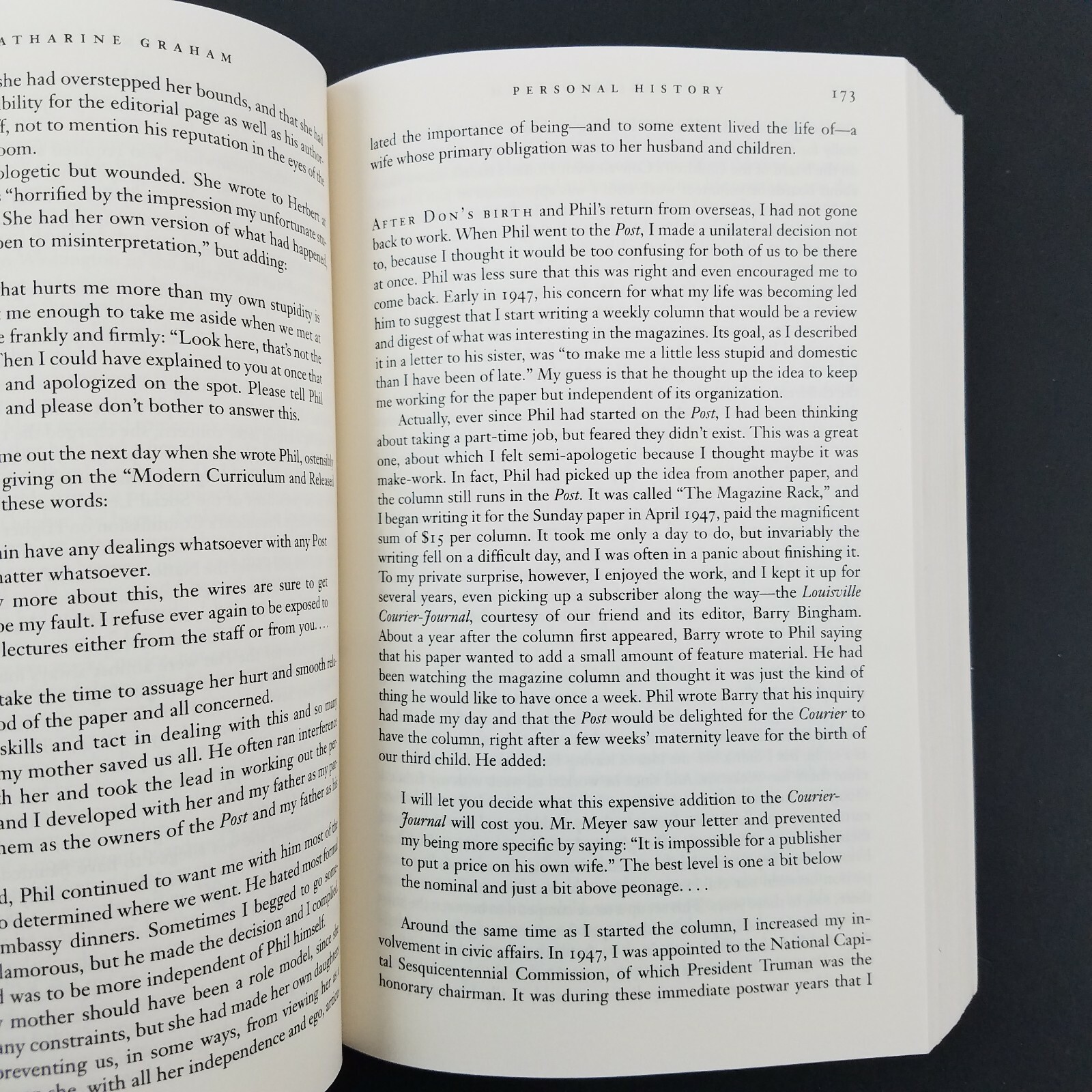 Personal History by Katharine Graham – National Bestseller Trade Paperback 1998