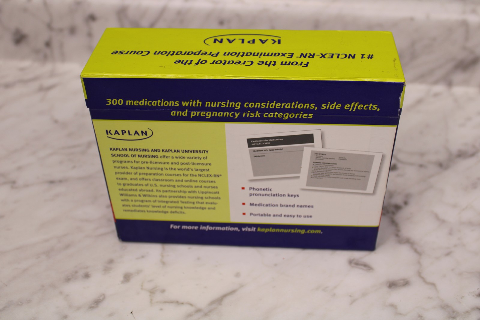 Kaplan NCLEX-RN Exam Medications in a Box 300 Flashcards Nursing Study Guide