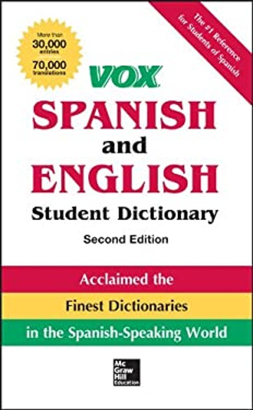 VOX Spanish and English Student Dictionary, Hardcover, 2nd Editio