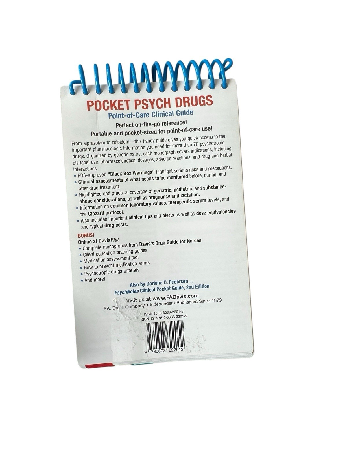 Pocket Psych Drugs : Point-Of-Care Clinical Guide by Darlene D. Pedersen (2009,