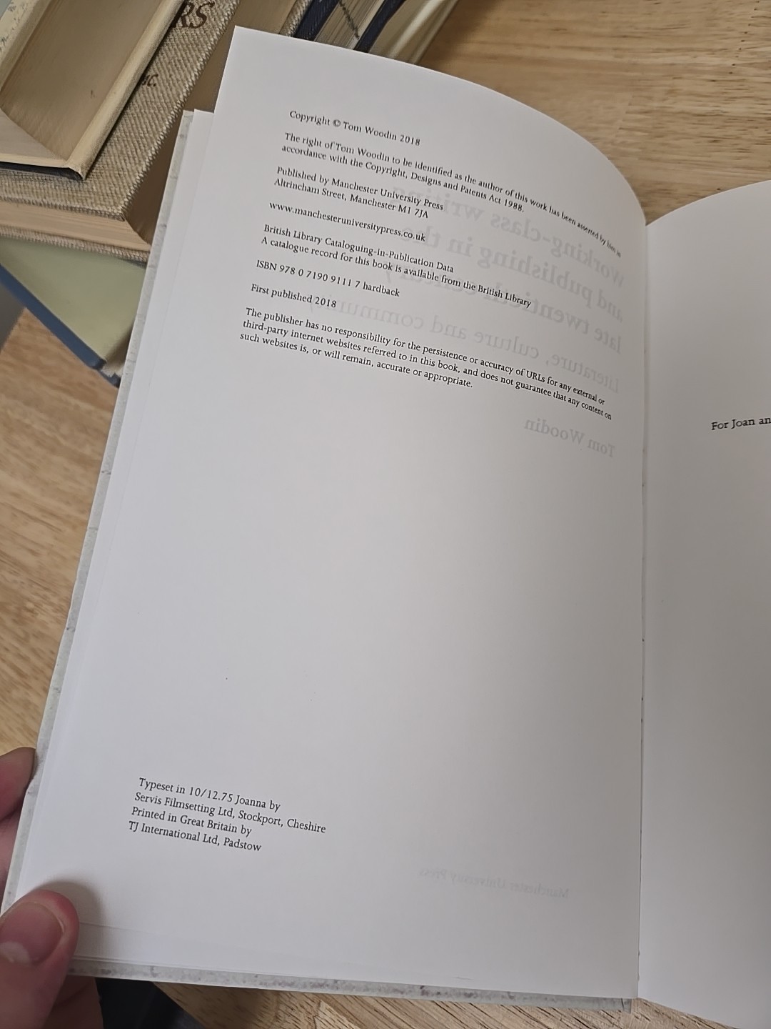Manchester University Press Ser.: Working-Class Writing and Publishing in the…
