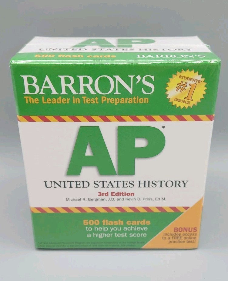 Barron’s AP United States History 500 Flash Cards 3rd Edition New Sealed 26