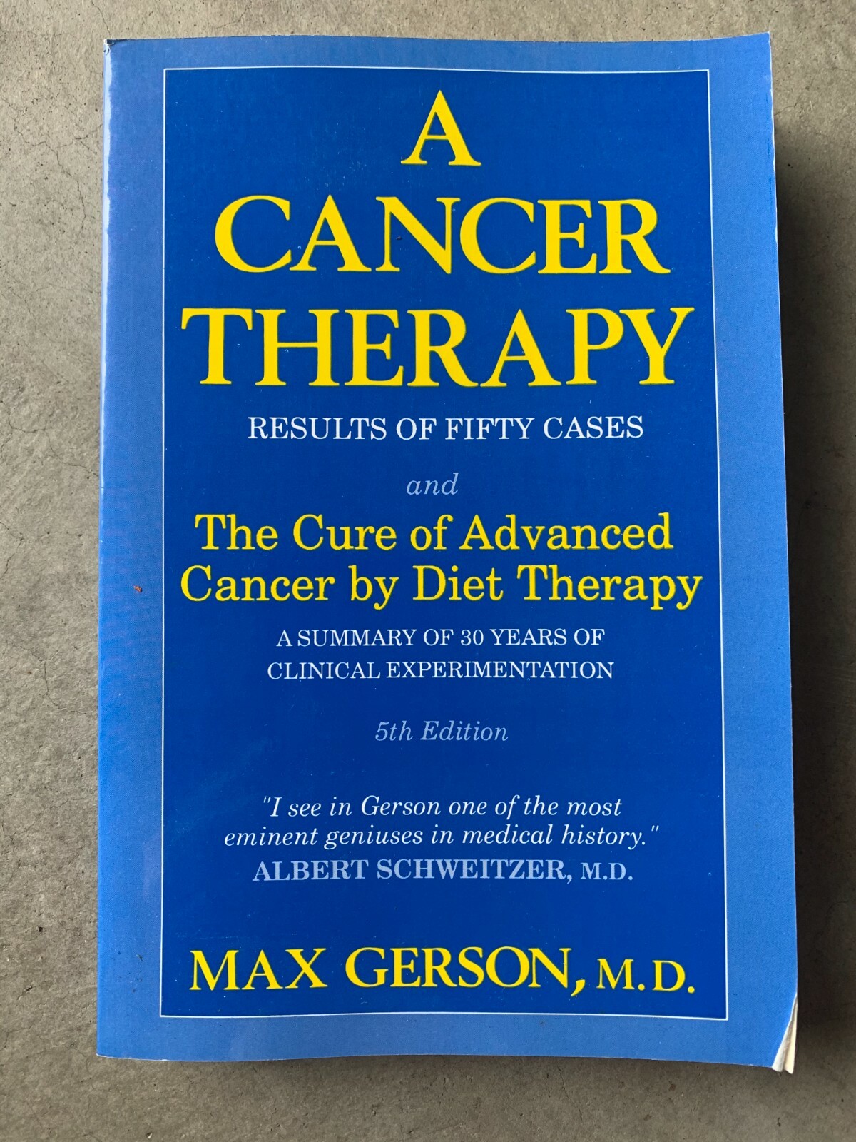 A Cancer Therapy by Max Gerson – Paperback Book