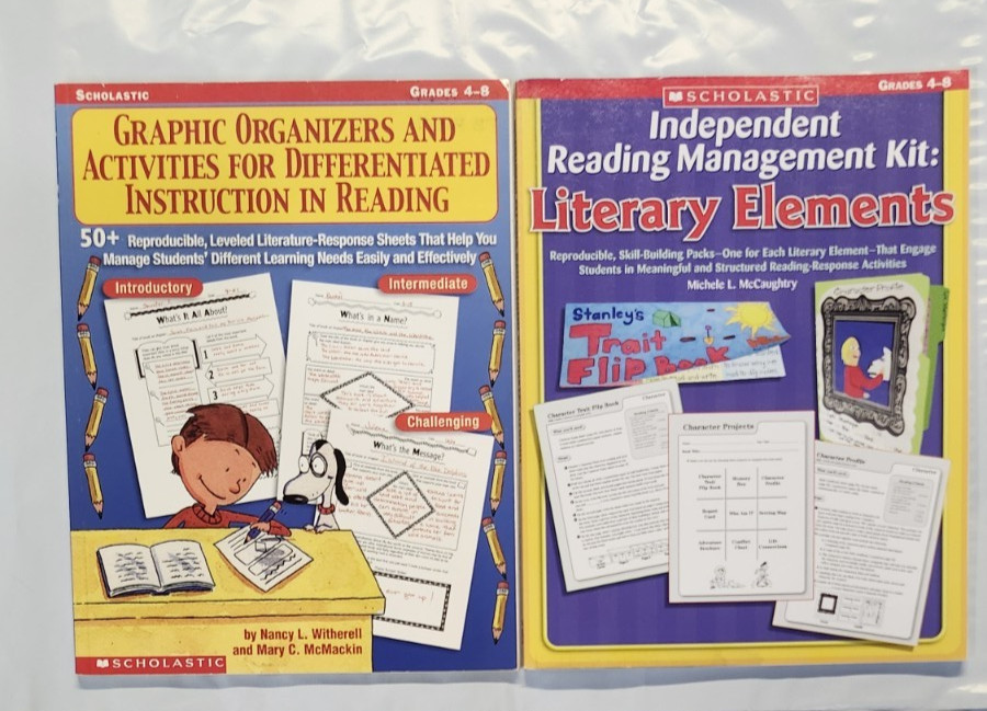 Differentiated Instruction Reading + Literary Elements Grades 4-8 Scholastic VG