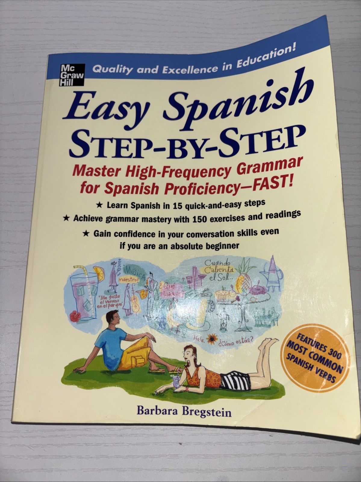 Easy Spanish Step-by-Step Barbara Bregstein McGraw Hill Learn Grammar Workbook