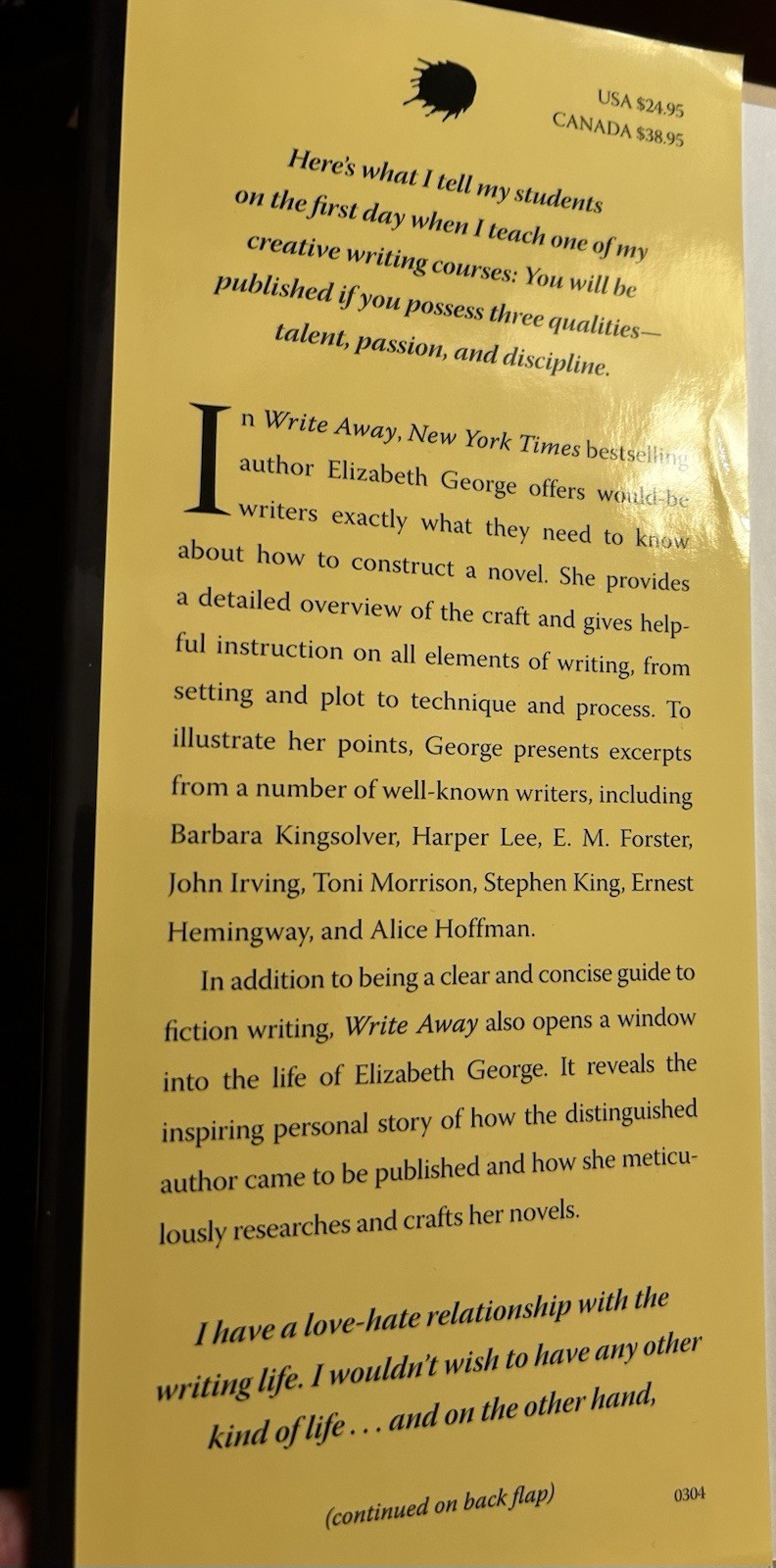 Write Away: One Novelist’s Approach to Fiction and the Writing Life ~ Write Away