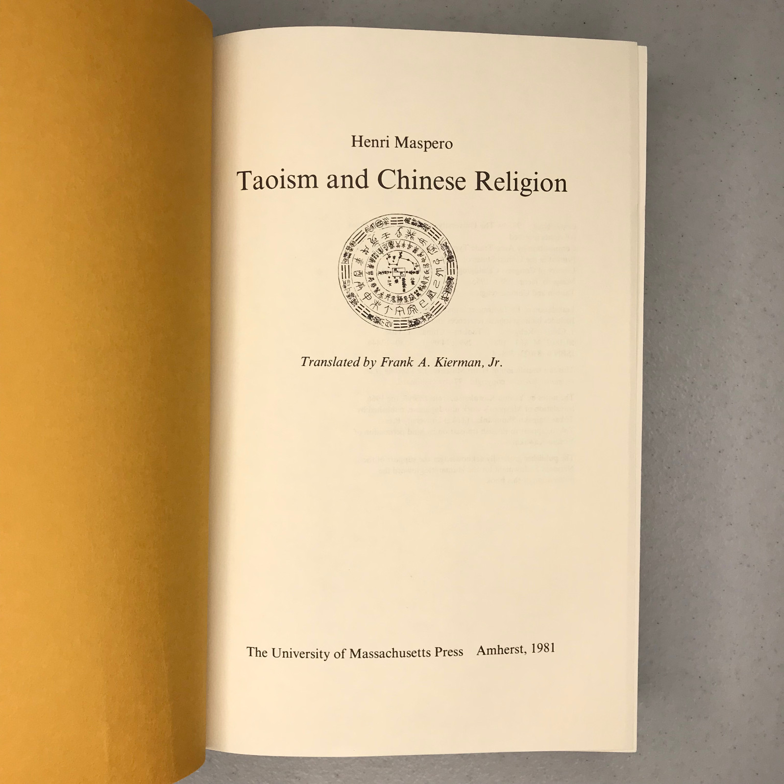Taoism and Chinese Religion Henri Maspero 1981 University o Mass Library Binding