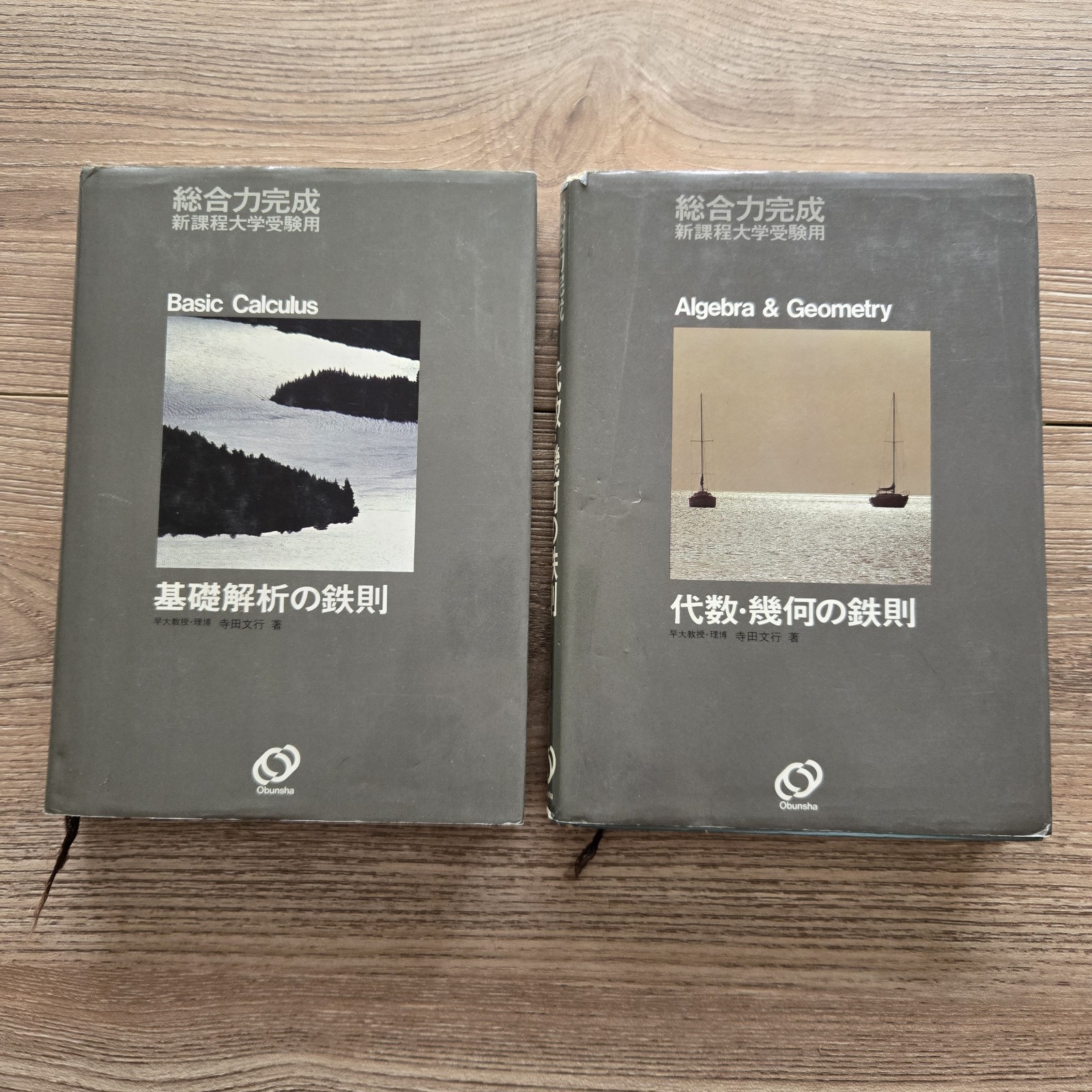2 Japanese Math Books LOT Basic Calculus Algebra Geometry Obunsha 1983 HC DJ VTG